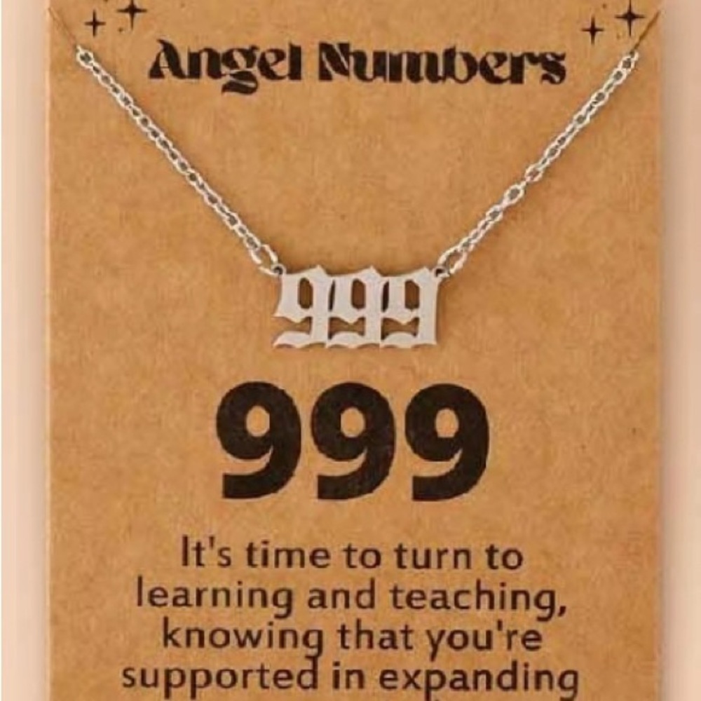 999 Silver (Stainless Steel) Angel Numbers Necklace